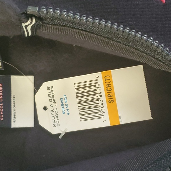 Nautica girls Full Zip Fleece Hoodie school uniforms Navy size S ( 7 ) - Picture 4 of 5